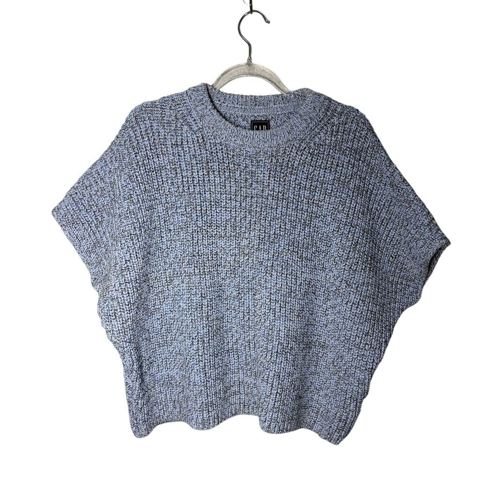 Gap Blue Short-Sleeve Knit Sweater Top Sz S Boho